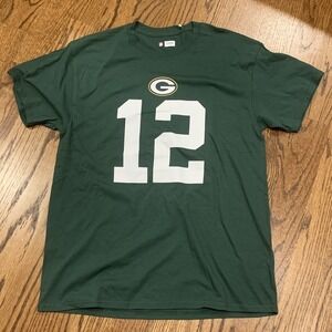 Aaron Rogers #12 Green Bay Packers NFL Team Men's Short Sleeve Shirt Size Medium